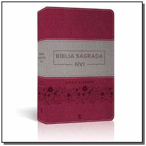 Biblia Nvi Letra Gigante - Luxo Rosa e Cinza