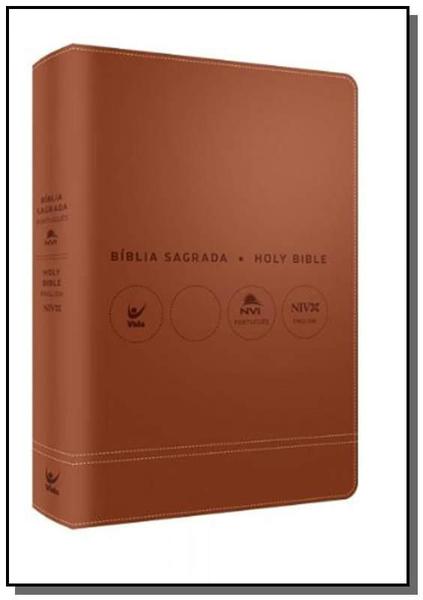 Bíblia NVI Português-Inglês - Capa Marrom - Vida
