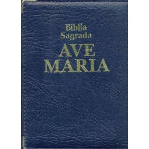 Bíblia Sagrada Ave - Maria - Carteira - Cor Azul