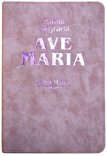 Bíblia Sagrada Ave-Maria - Letra Maior - Strike Rosa Zíper - Ave - Maria