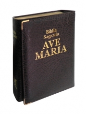 Biblia Sagrada Capanga Marrom Bolso - Ave Maria - 1