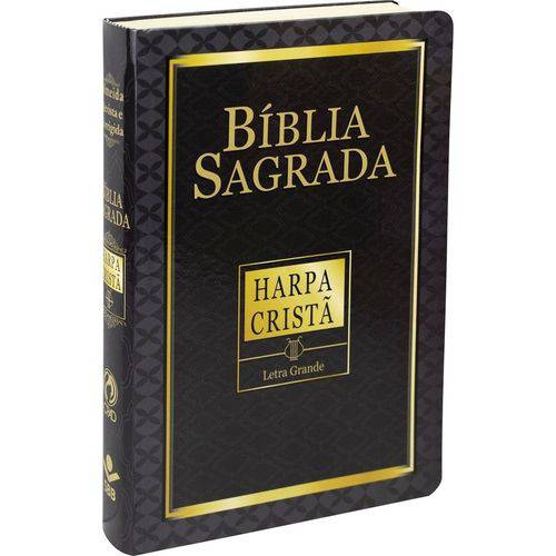Bíblia Sagrada com Harpa Cristã e Letra Grande Preta