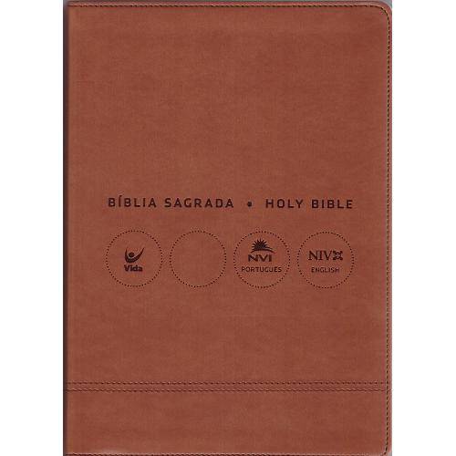 Bíblia Sagrada Grande - Holy Bible - Português/Inglês - Nvi - Marrom