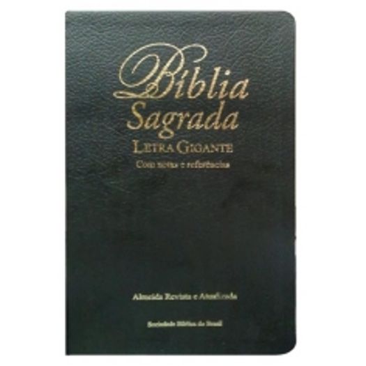 Biblia Sagrada Letra Gigante - Couro Preta - Sbb