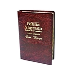Bíblia Sagrada Letra Gigante Luxo C/ Harpa Vinho - 14x21cm