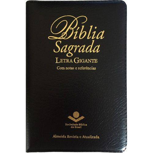 Bíblia Sagrada - Letra Gigante - Notas e Referências - Índice Lateral e Zíper - Ara - Preta