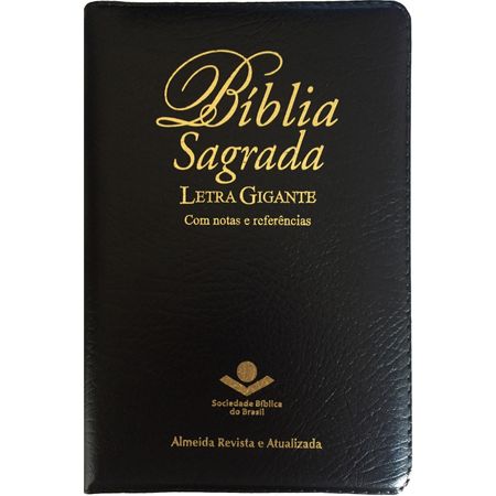 Bíblia Sagrada Letra Gigante RA Notas e Referências Preta