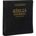Biblia Sagrada Letra Grande - Capa Preta em Couro Bonded