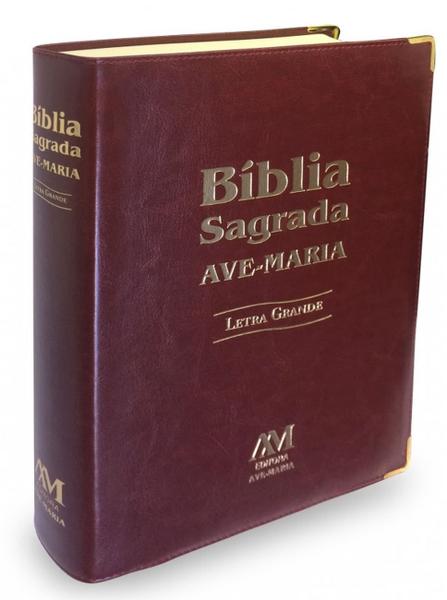 Bíblia Sagrada Letra Grande - Marrom - Ave Maria