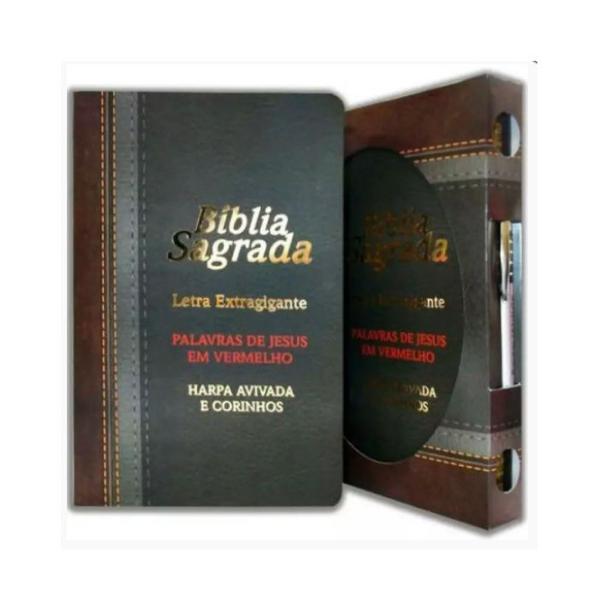 Bíblia Sagrada Letra HiperGigante Harpa Corinhos Almeida