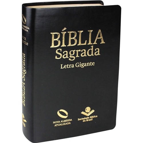 Bíblia Sagrada Naa | Letra Gigante, Capa Couro Sintético, Luxo, Preta