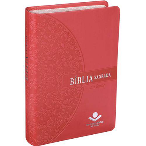 Bíblia Sagrada - Pequena - Letra Grande - Atualizada - Bordas Floridas - Rosa