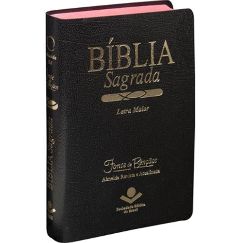 Bíblia Sagrada Ra Fonte de Bênçãos Letra Maior - Covertex Preta