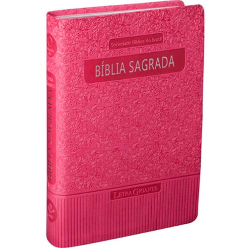 Bíblia Sagrada Ra - Letra Gigante Pink - Emborrachada com Índice