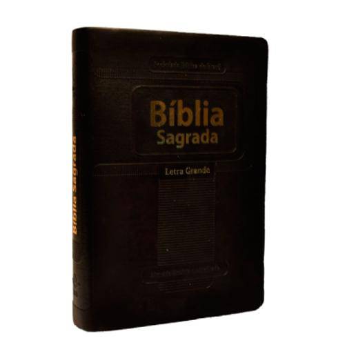 Bíblia Sagrada Ra Letra Grande Emborrachada - Pequena Luxo Preta