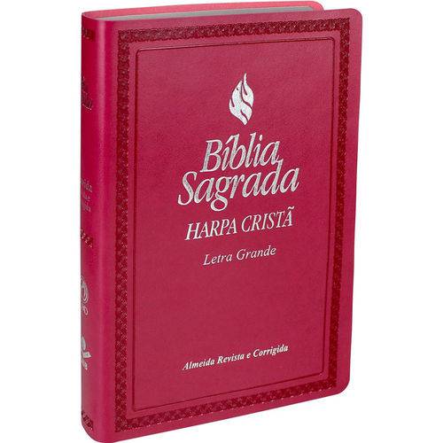 Bíblia Sagrada RC com Harpa Cristã Letra Grande - Rosa