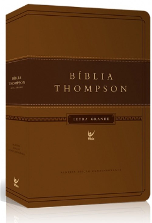 Bíblia Thompson Aec Letra Grande - Marrom Claro e Escuro com Índice