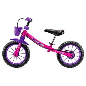 Bicicleta 12 Infantil Balance Feminina- Nathor - Rosa