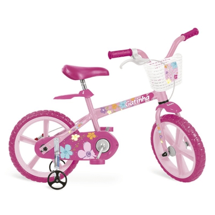 Bicicleta ARO 14 Infantil Gatinha Bandeirante - Brinquedos Bandeirante
