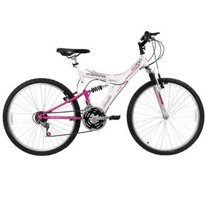 Bicicleta Adulto Aro 26 Feminina Freios V Brake Track Bikes - Magenta e Branco - Selecione=Magenta/Branco