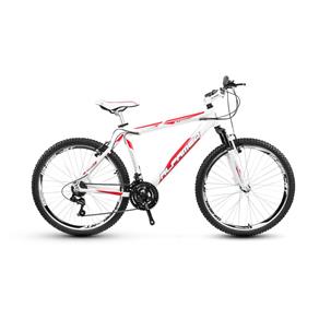 Bicicleta Alfameq Stroll Aro 26 Vbrake 21 Marchas - Branca com Vermelho - Quadro 17