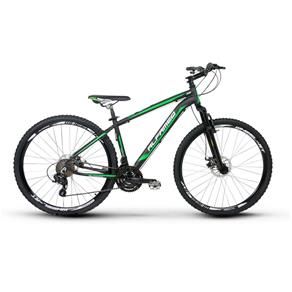 Bicicleta Alfameq Zahav Aro 29 Freio a Disco 21 Marchas Quadro 17 - Preto com Verde