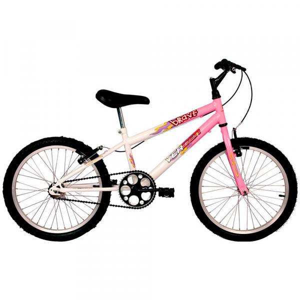 Bicicleta ARO 20 - Brave - Rosa e Branco - Verden Bikes