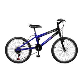 Bicicleta Aro 20 Masculina Ciclone Plus Azul com Preto Master Bike com 7 Marchas