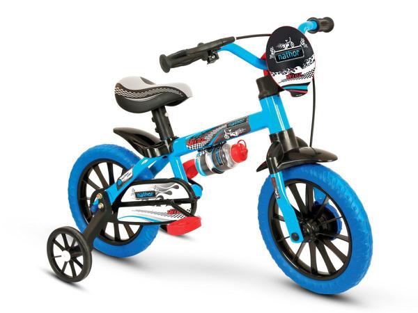 Bicicleta Aro 12 com Rodinhas Veloz Azul - Nathor