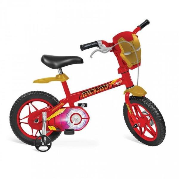 Bicicleta Aro 12 Homem de Ferro Brinquedos Bandeirante Vermelha