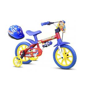 Bicicleta Aro 12 Infantil Firemnam Nathor com Capacete - Azul