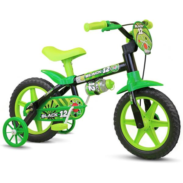 Bicicleta Aro 12 Infantil Masculina Black 12 - Nathor