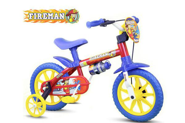 Bicicleta Aro 12 Infantil Masculina Nathor Fireman