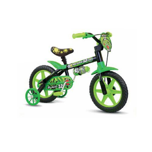 Bicicleta Aro 12 Infantil Menino Nathor Black 3 a 5 Anos