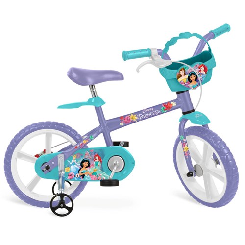 Bicicleta Aro 14 - Disney - Princesas - Roxa - Bandeirante