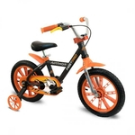 Bicicleta Aro 14 First Pro, Pto/laranja