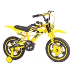 Bicicleta Aro 16 Bike Moto Amarela Uni Toys UNIT-1173