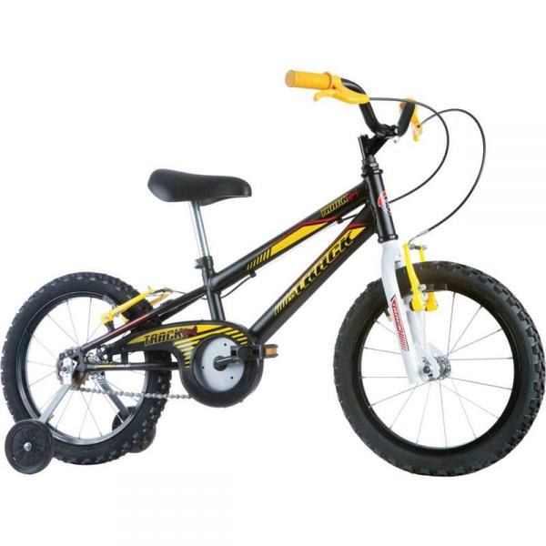 Bicicleta - Aro 16 Boy Raiada Preta/amarel - Track Bikes