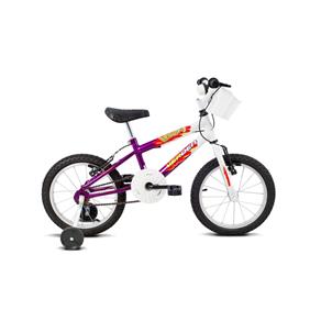 Bicicleta Aro 16 Brave Branco e Violeta - Verdan