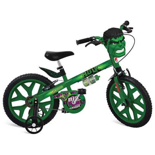 Bicicleta Aro 16 com Rodinhas Hulk - Bandeirante
