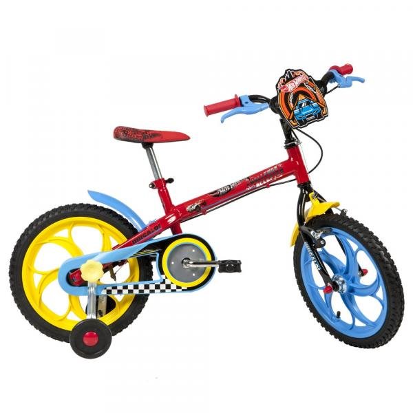 Bicicleta Aro 16 - Hot Wheels - Preto e Vermelho - Caloi