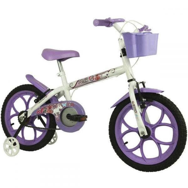 Bicicleta - Aro 16 Pinky Branco/lilas - Track Bikes