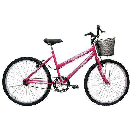 Bicicleta Aro 24 Feminina Bella com Cesta - 310938 - Rosa