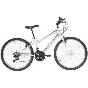Bicicleta Aro 24 Polimet Masculina MTB com 18 Marchas - Branca