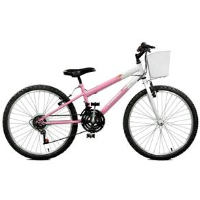 Bicicleta Aro 24 Serena Plus 21 Marchas - Master Bike - Rosa com Branco