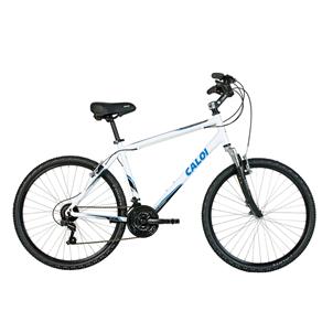 Bicicleta Aro 26 Caloi Sport Confort Tam. do Quadro 19" Alumínio com Suspensão Dianteira e 21 Marchas - Branca Fosca