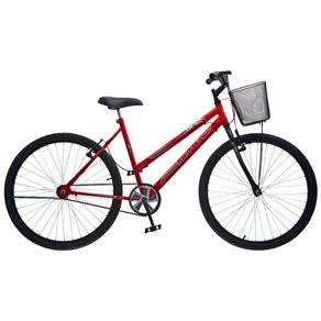 Bicicleta Aro 26 Colli Allegra City com Cesta - Vermelha/Preta