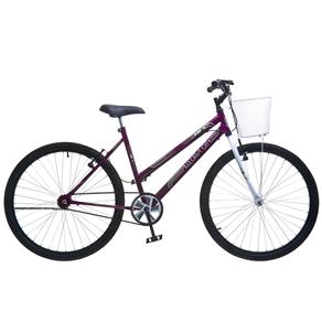 Bicicleta Aro 26 Colli Allegra City com Cesta - Violeta/Branca