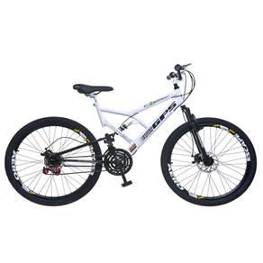 Bicicleta Aro 26 Colli GPS com 21 Marchas e Full Suspension - Branca
