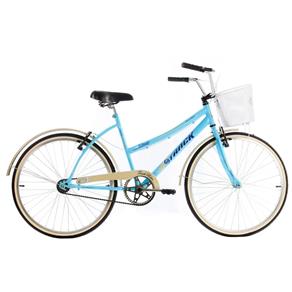 Bicicleta Aro 26" Confort Classic Plus Sem Marcha com Cestão e Paralama Azul Track & Bikes - Azul